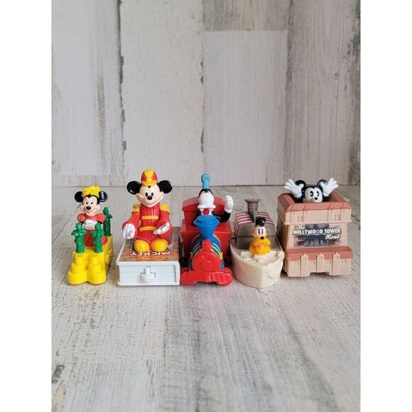 Disney transportation variety set mickey mouse train boat toy figure - Picture 1 of 8